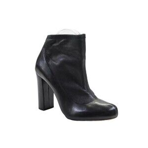 Chloe Womens Leather Black Pull On Block Heels Ankle Boots Shoes Size US…